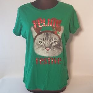 Christmas Holiday Time XL Feline Festive Kitty Cat